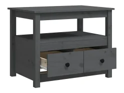 Mesa De Centro*vidaxl Mesa de centro 71x49x55 cm pinho maciço cinza Cinzento