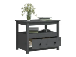 Mesa De Centro*vidaxl Mesa de centro 71x49x55 cm pinho maciço cinza Cinzento