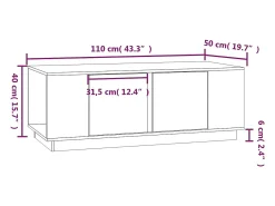 Mesa De Centro|vidaxl Mesa de centro 110x50x40 cm pinho maciço Branco