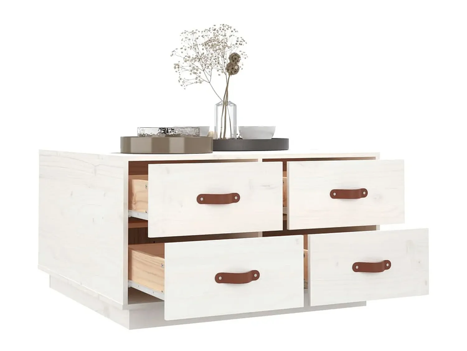 Mesa de centro 80x80x45 cm pinho maciço PT982956^ Mesa De Centro