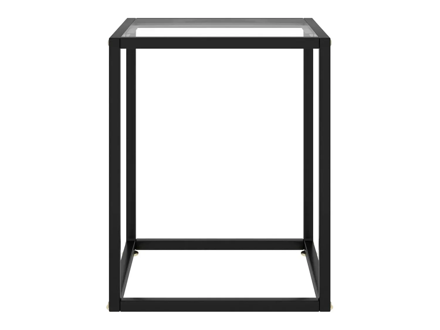 Mesa De Apoio| Mesa de centro 40x40x50 cm com vidro temperado PT310046 Preto