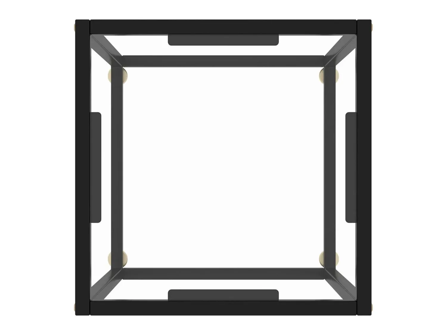 Mesa De Apoio| Mesa de centro 40x40x50 cm com vidro temperado PT310046 Preto