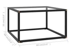 Sale vidaxl Mesa de centro 60x60x35 cm vidro temperado Preto