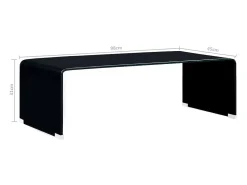 Mesa De Centro| Mesa de centro 98x45x31 cm vidro temperado PT621187 Preto