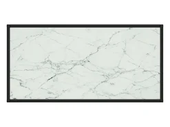 New vidaxl Mesa de centro 100x50x35 cm vidro mármore branco Preto