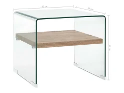 Discount vidaxl Mesa de centro 50x50x45 cm vidro temperado Transparente