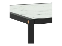 Mesa De Centro* Mesa de centro 100x50x35 cm vidro mármore branco PT153973 Preto