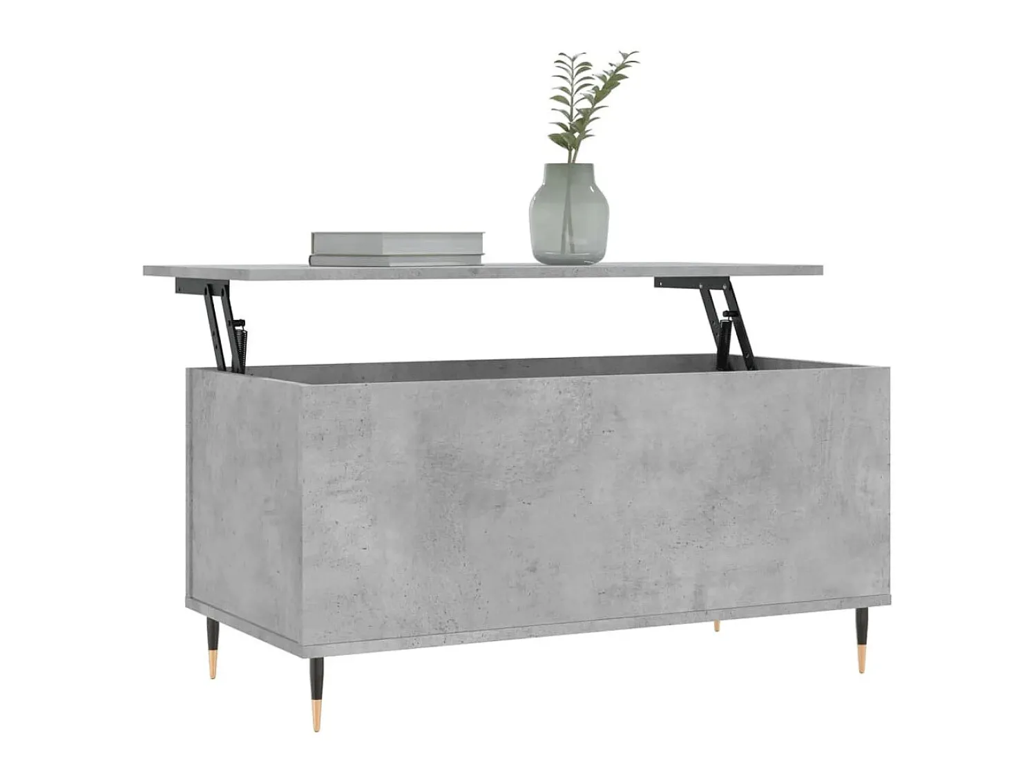 Mesa De Centro| Mesa de centro 90x44,5x45 derivados de madeira cimento PT550908 Cinzento