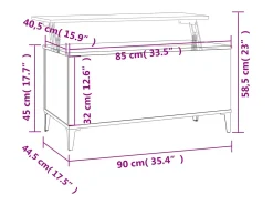 Mesa De Centro*vidaxl Mesa de centro 90x44,5x45 derivados de madeira cimento Cinzento