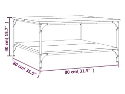 Mesa De Centro|vidaxl Mesa de centro 80x80x40 derivados de madeira carvalho sonoma Natural claro