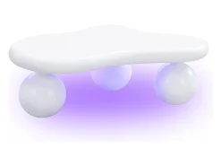 ModernLuxe Mesa de centro 95x62.5x32cm - forma de nuvem - com iluminação LED - pés redondos -^ Mesa De Centro