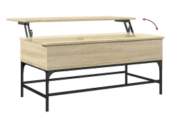 Mesa De Centro*vidaxl Mesa de centro 100x50x45cm deriv. madeira/metal carvalho sonoma Castanho
