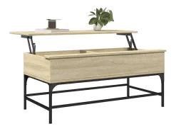 Mesa De Centro*vidaxl Mesa de centro 100x50x45cm deriv. madeira/metal carvalho sonoma Castanho