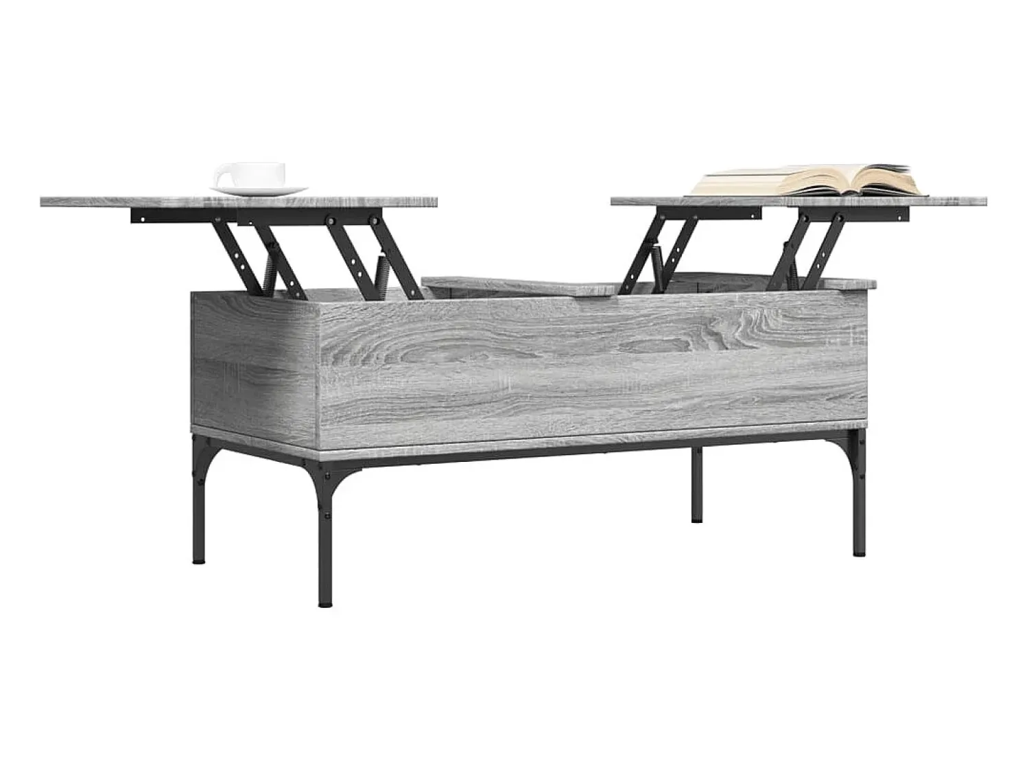 Mesa De Centro* Mesa de centro 100x50x45cm derivados madeira/metal cinza sonoma PT389963 Cinzento