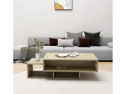 Mesa De Centro| Mesa de centro 105x55x32cm derivados de madeira carvalho sonoma PT467689 Castanho