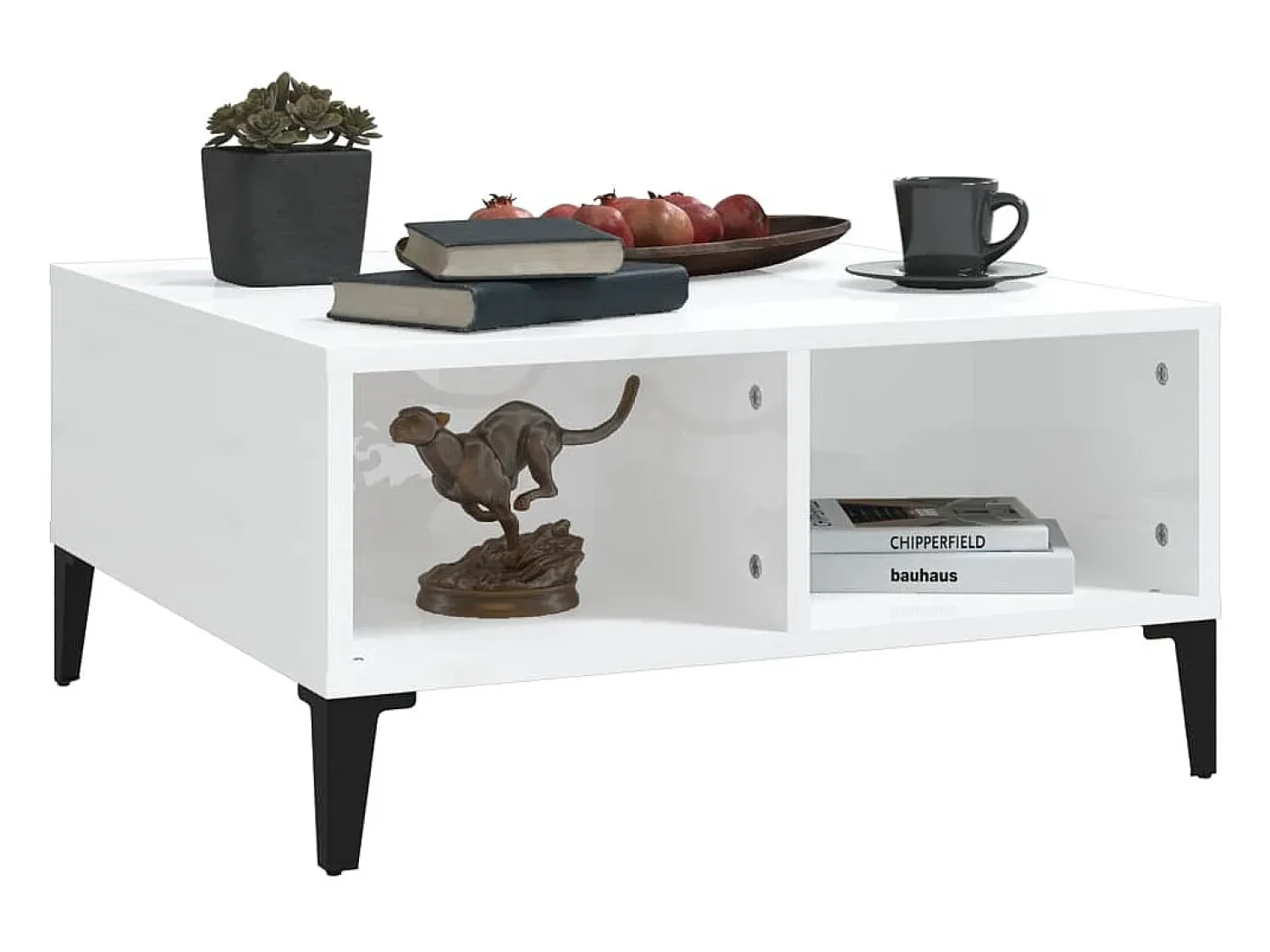 Mesa De Centro|vidaxl Mesa de centro 60x60x30cm derivados de madeira brilhante Branco