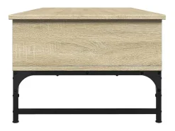 Hot vidaxl Mesa de centro 100x50x35cm deriv. madeira/metal carvalho sonoma Castanho
