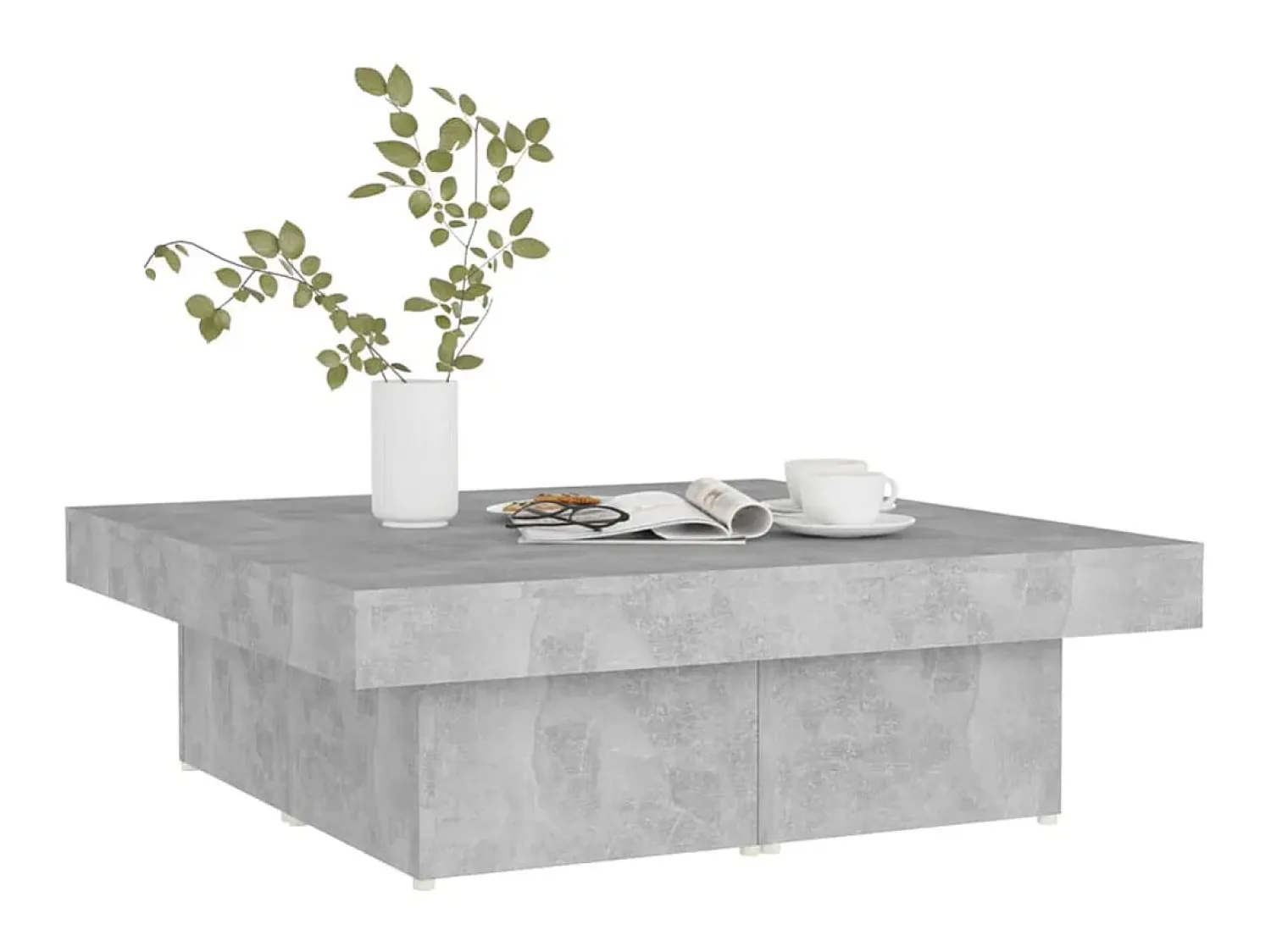 Sale Mesa de centro 90x90x28cm derivados de madeira cimento PT275235 Cinzento