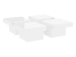 Mesa De Centro|vidaxl Mesa de centro 90x90x28cm derivados de madeira brilhante Branco