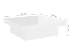 Mesa De Centro|vidaxl Mesa de centro 90x90x28cm derivados de madeira brilhante Branco
