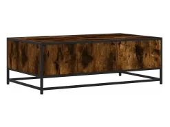 Mesa De Centro|vidaxl Mesa de centro 100x57x35cm deriv. madeira/metal carvalho fumado Natural claro