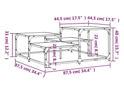 Mesa De Centro|vidaxl Mesa de centro 87,5x87,5x40cm derivados de madeira cinza sonoma Cinzento