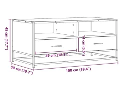 Mesa De Centro|vidaxl Mesa de centro 100x50x45cm deriv. madeira/metal carvalho sonoma Natural claro
