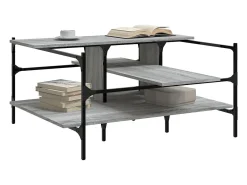Mesa De Centro| Mesa de centro 100x100x48,5cm derivados de madeira cinza sonoma PT830436 Cinzento