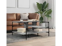 Mesa De Centro| Mesa de centro 100x100x48,5cm derivados de madeira cinza sonoma PT830436 Cinzento