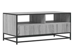 vidaxl Mesa de centro 100x50x45cm derivados madeira/metal cinza sonoma^ Mesa De Centro