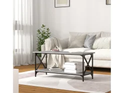 Mesa De Centro* Mesa de centro 100x45x45cm derivados madeira/ferro cinza sonoma PT766025 Cinzento