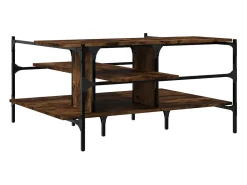 Mesa De Centro*vidaxl Mesa de centro 100x100x48,5cm derivados madeira carvalho fumado Natural claro