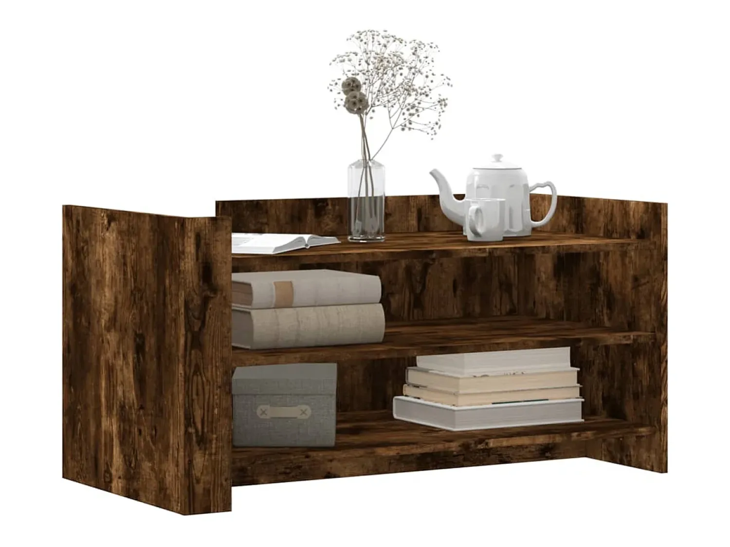 Mesa De Centro* Mesa de centro 100x50x50cm derivados de madeira carvalho fumado PT922065 Castanho