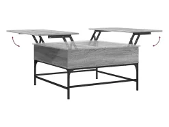 Mesa De Centro*vidaxl Mesa de centro 80x80x45cm deriv. madeira/metal sonoma Cinzento