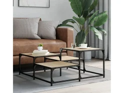 Mesa de centro 87,5x87,5x40cm derivados madeira carvalho sonoma PT195533^ Mesa De Centro