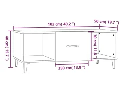 Mesa De Centro|vidaxl Mesa de centro 102x50x40cm derivados de madeira sonoma Cinzento