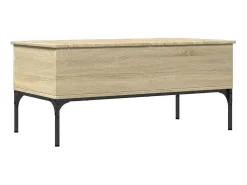 Mesa De Centro|vidaxl Mesa de centro 100x50x45cm deriv. madeira/metal carvalho sonoma Castanho