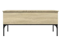 Mesa De Centro|vidaxl Mesa de centro 100x50x45cm deriv. madeira/metal carvalho sonoma Castanho