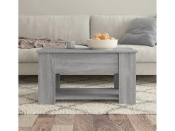 Mesa De Centro| Mesa de centro 79x49x41cm derivados de madeira sonoma PT814875 Cinzento