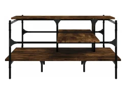Mesa De Centro| Mesa de centro 100x100x48,5cm derivados madeira carvalho fumado PT753487 Castanho