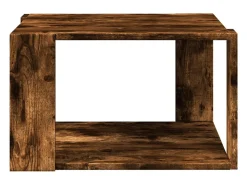 Mesa De Centro| Mesa de centro 51,5x51,5x30cm derivados madeira carvalho fumado PT733773 Castanho