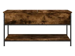 Mesa de centro 100x50x50cm deriv. madeira/metal carvalho fumado PT534048^ Mesa De Centro