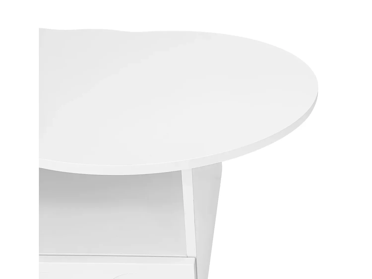 Mesa De Centro| Mesa de centro 100x39,2x60cm, formato nuvem com gavetas e compartimentos de arrumação, aglomerado, Branco