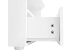 Mesa De Centro| Mesa de centro 100x39,2x60cm, formato nuvem com gavetas e compartimentos de arrumação, aglomerado, Branco