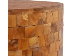 Outlet vidaxl Mesa de centro 60x60x35cm madeira de teca maciça Natural claro