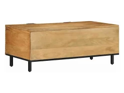 Mesa De Centro|vidaxl Mesa de centro 100x54x40cm madeira de mangueira maciça castanho Natural claro