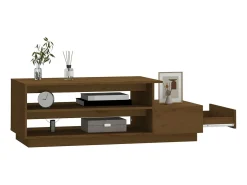 Mesa de centro 120x50x40,5cm madeira pinho maciça mel PT321714^ Mesa De Centro