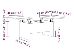 Mesa De Centro|vidaxl Mesa de centro80x50x42,5cm madeira processada carvalho fumado Castanho