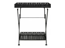 Discount Mesa de chá dobrável estilo vintage metal 58x35x72 cm PT629125 Preto