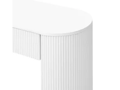 Consola|Merax Mesa de consola elegante para hall de entrada - 120 x 33 x 76 cm - com 2 gavetas + frente curva - MDF - branca Branco